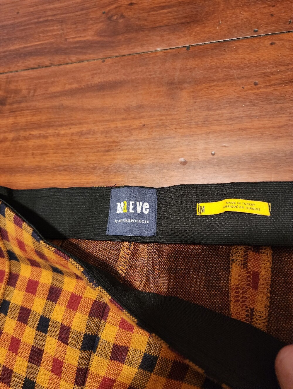 Anthropologie Maeve Yellow, Red, Black Plaid Wide-Leg Pants - Picture 7 of 9